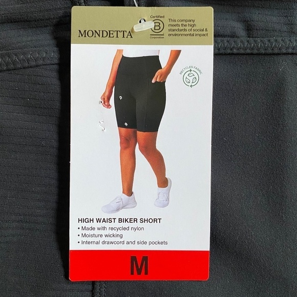 Mondetta Ladies High Waist Biker Shorts, Medium, Black, NWT - Picture 4 of 15